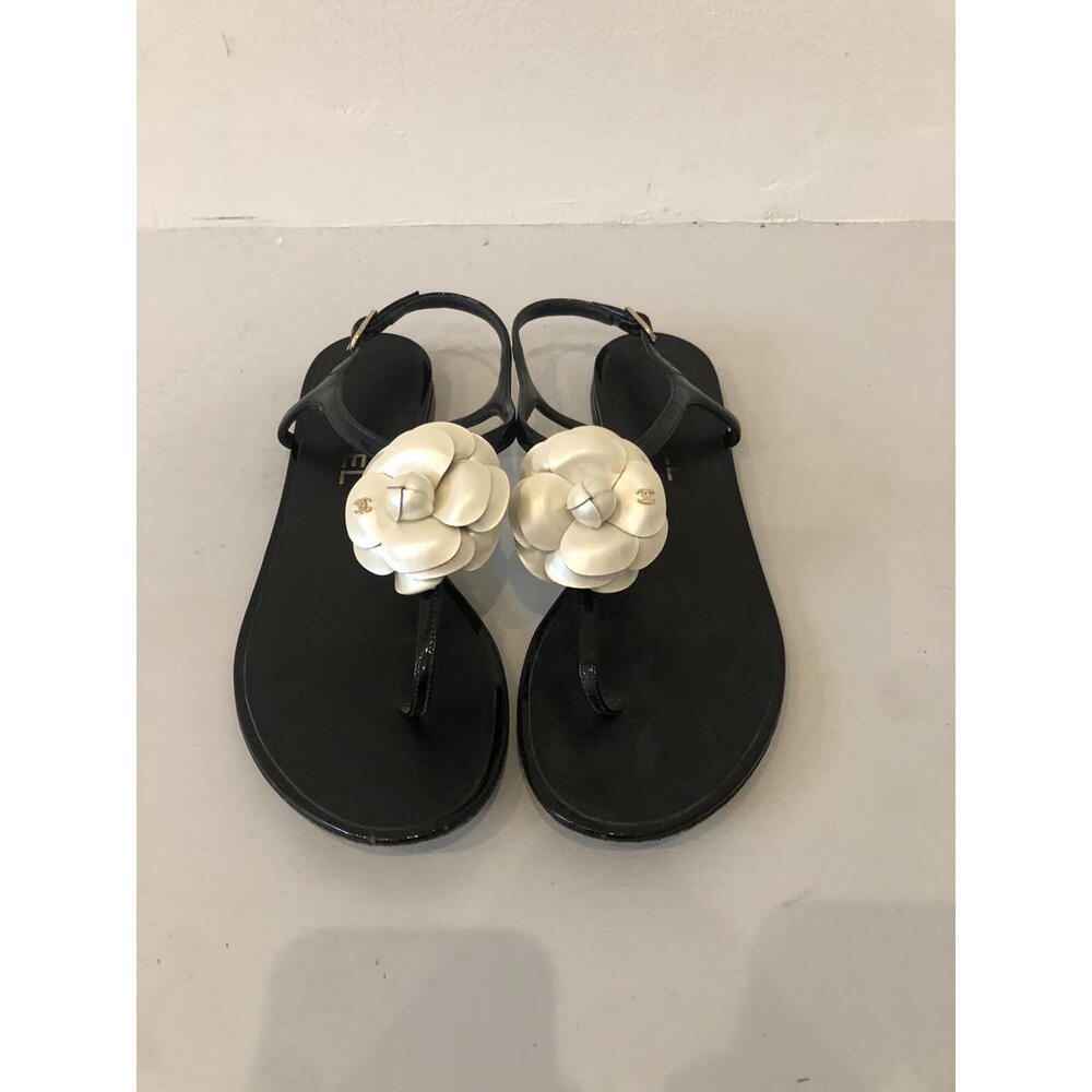 Chanel Camellia Thong Sandals Size